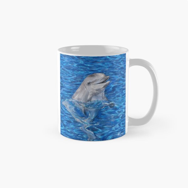 Item preview, Dolphin in Crystal Clear Water – Ocean Wildlife Illustration designed and sold by hopenoli_art.