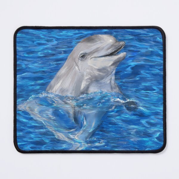 Item preview, Dolphin in Crystal Clear Water – Ocean Wildlife Illustration designed and sold by hopenoli_art.