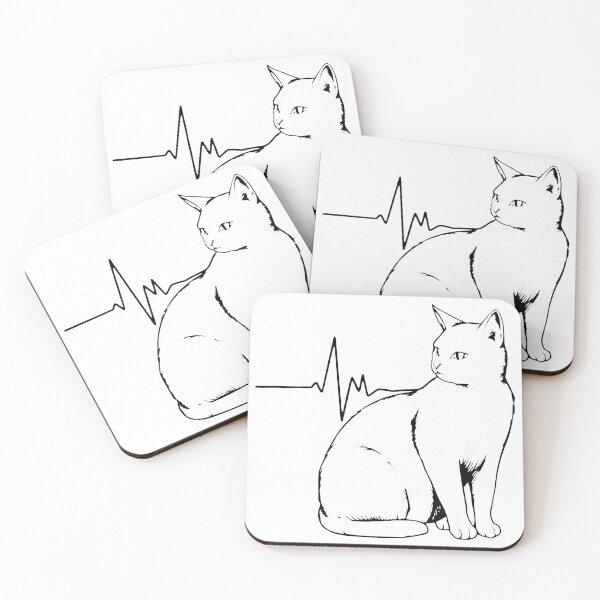 Item preview, Cat Heartbeat EKG Beat Meow Silhouette designed and sold by StranHabesre51.