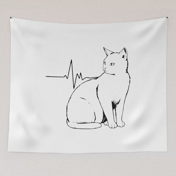 Item preview, Cat Heartbeat EKG Beat Meow Silhouette designed and sold by StranHabesre51.