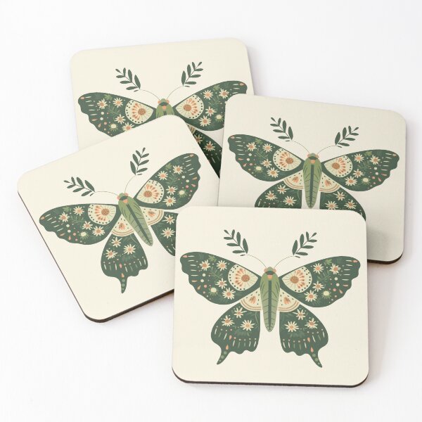 Item preview, Scandinavian Folk Art, Floral Moth designed and sold by xiao xuans.