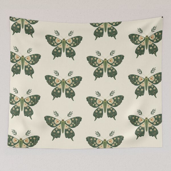 Item preview, Scandinavian Folk Art, Floral Moth designed and sold by xiao xuans.