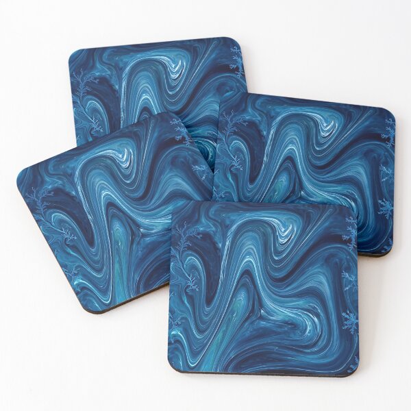 Item preview, Deep Blue Frost Abstract Fluid Art designed and sold by dahliyagh.