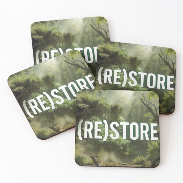 Item preview, (RE)STORE - Forest Nature Healing Mindfulness Typography Design designed and sold by AiNaturalsOnly.