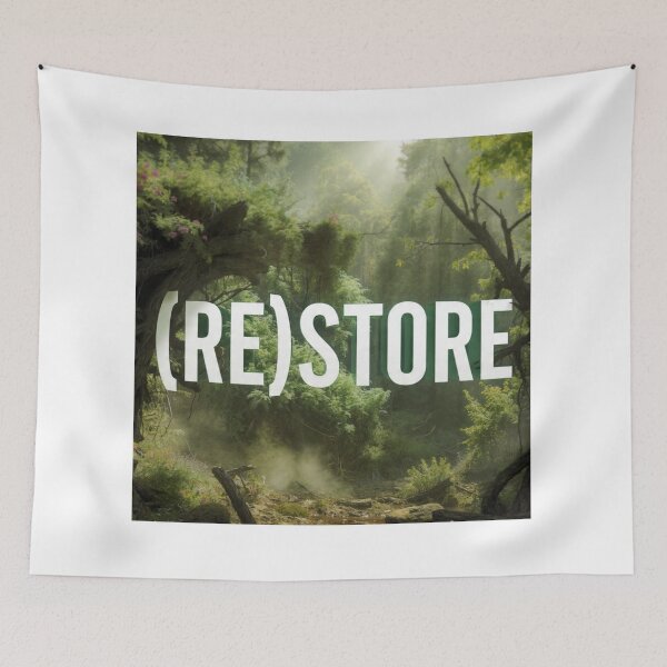 Item preview, (RE)STORE - Forest Nature Healing Mindfulness Typography Design designed and sold by AiNaturalsOnly.