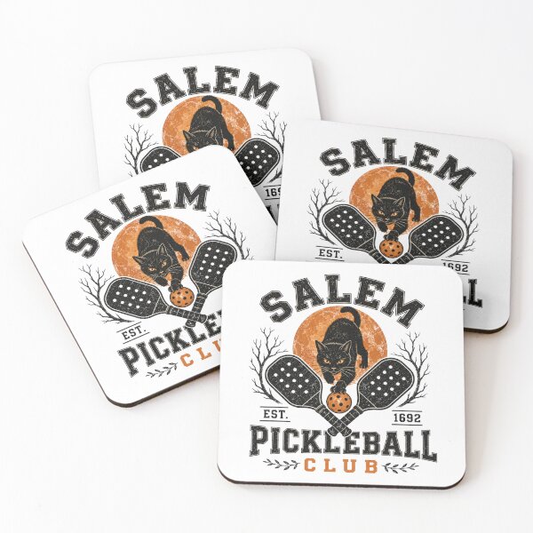 Item preview, Salem Pickleball Club Vintage Halloween Black Cat Design designed and sold by SpookyShadesLab.