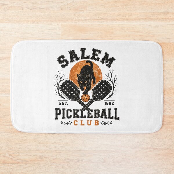 Item preview, Salem Pickleball Club Vintage Halloween Black Cat Design designed and sold by SpookyShadesLab.
