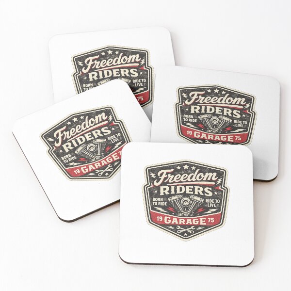 Item preview, Freedom Riders Garage – Vintage Biker Badge Motorcycle Retro T-Shirt Design designed and sold by RelateAndTee.