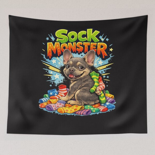 Item preview, Sock Monster — Funny Bulldog Mischief designed and sold by ivodanivan.
