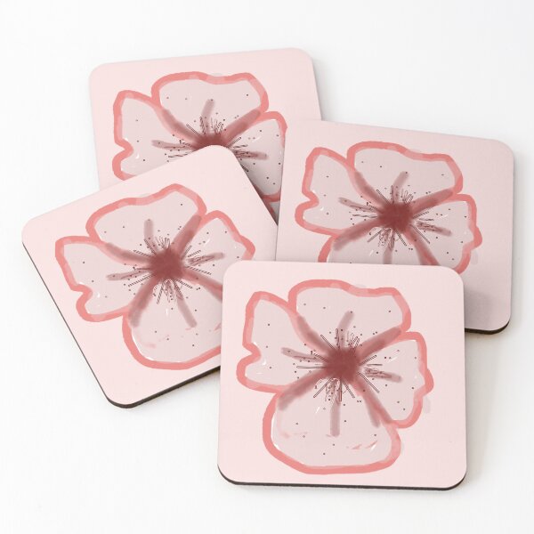Item preview, Minimalist Pink Blossom Digital Watercolor Sketch designed and sold by BalkanBloom.