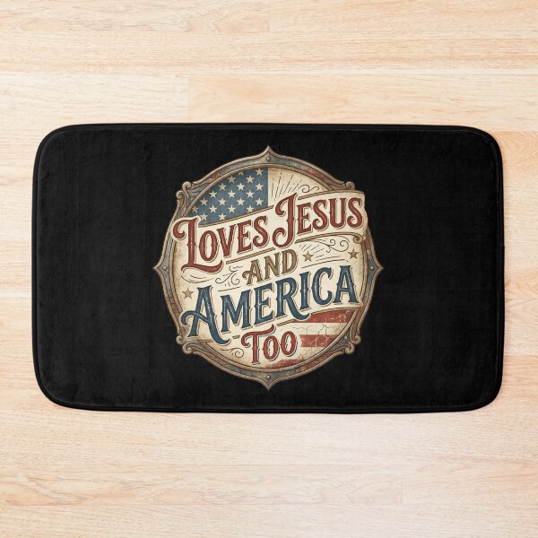 Item preview, Loves Jesus And America Too Inspirational Christian Patriotic Quote Gift For Faith And Freedom Families designed and sold by Im-Ara.