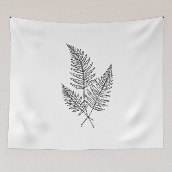 Item preview, Fine illustration of two fern leaves in black and white designed and sold by Ahmedsyde.