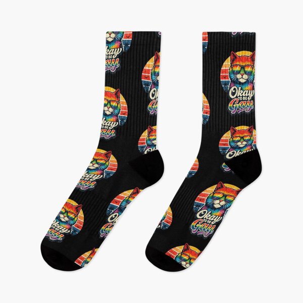 Item preview, Funny Okay To Be Gay Retro Rainbow Cat LGBTQ Pride Vintage Style Gift For Pride Festival Fans designed and sold by Im-Ara.