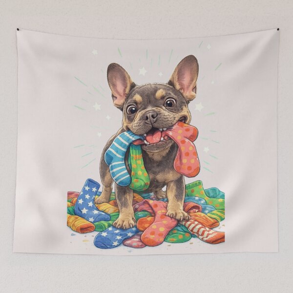 Item preview, Sock Thief — Playful Bulldog Chaos designed and sold by ivodanivan.