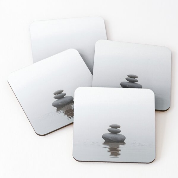 Item preview, Stillness in Balance | Zen Stone Reflection Minimalist Wall Art designed and sold by VeloraNature.