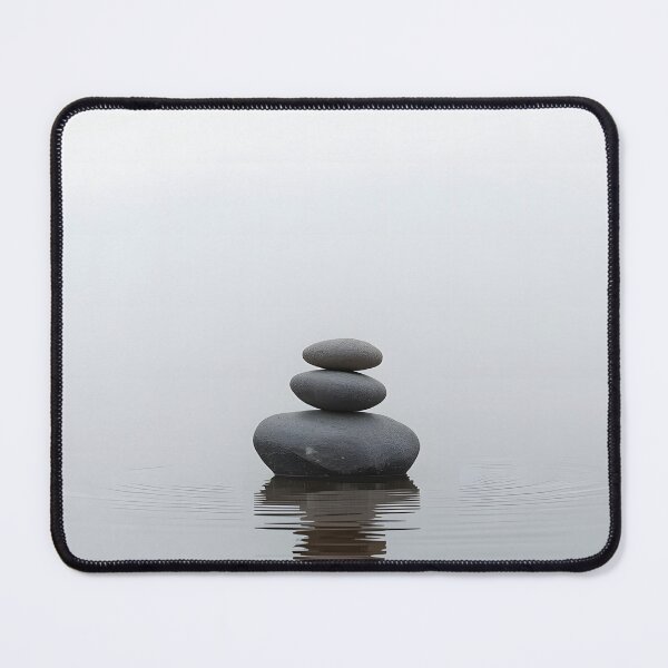 Item preview, Stillness in Balance | Zen Stone Reflection Minimalist Wall Art designed and sold by VeloraNature.