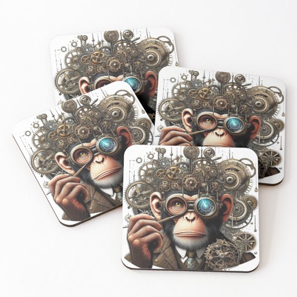 Item preview, Steampunk Monkey Inventor designed and sold by ApePop.