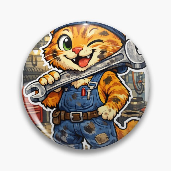 Item preview, Cute Winking Cat Mechanic Wrench Die-Cut Sticker designed and sold by ZYNORAworld.