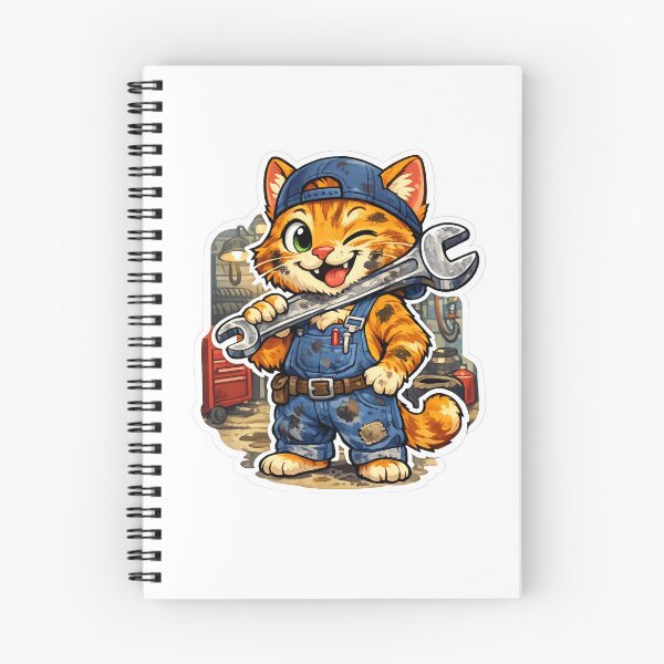 Item preview, Cute Winking Cat Mechanic Wrench Die-Cut Sticker designed and sold by ZYNORAworld.