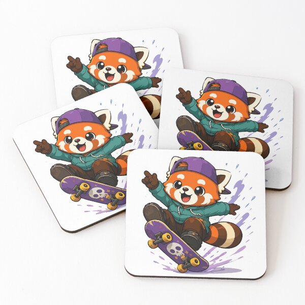 Item preview, Cute Red Panda Skateboard designed and sold by Krincydigitalart.