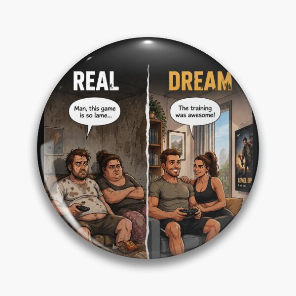 Item preview, Reality vs. Dream – Gamer Transformation | Level Up Your Life designed and sold by Gletschie.