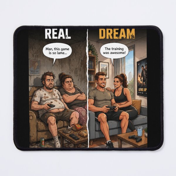 Item preview, Reality vs. Dream – Gamer Transformation | Level Up Your Life designed and sold by Gletschie.