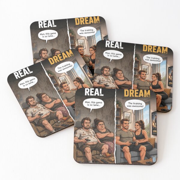 Item preview, Reality vs. Dream – Gamer Transformation | Level Up Your Life designed and sold by Gletschie.