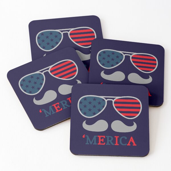 Item preview, 'Merica Sunglasses Mustache American Patriot designed and sold by Gravelpeak Co..