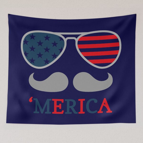 Item preview, 'Merica Sunglasses Mustache American Patriot designed and sold by Gravelpeak Co..
