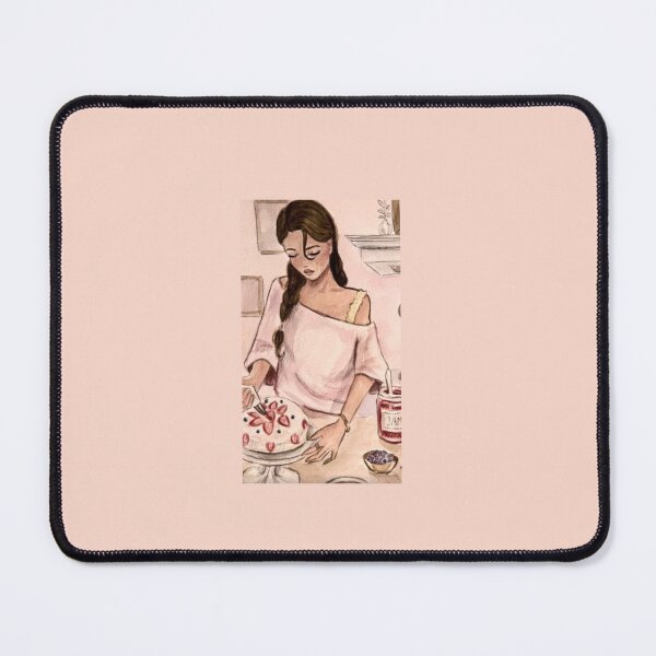 Item preview, girl pink portrait Brown hair cake making baking drawing designed and sold by Hi-Princess.
