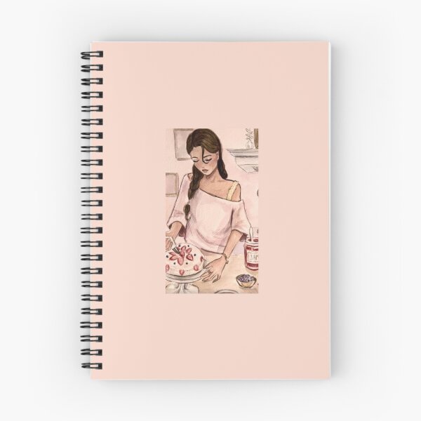 Item preview, girl pink portrait Brown hair cake making baking drawing designed and sold by Hi-Princess.