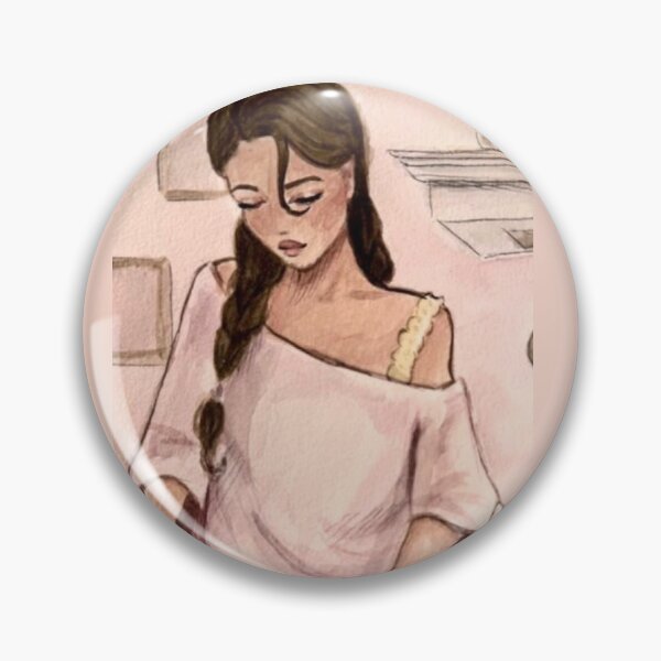 Item preview, girl pink portrait Brown hair cake making baking drawing designed and sold by Hi-Princess.