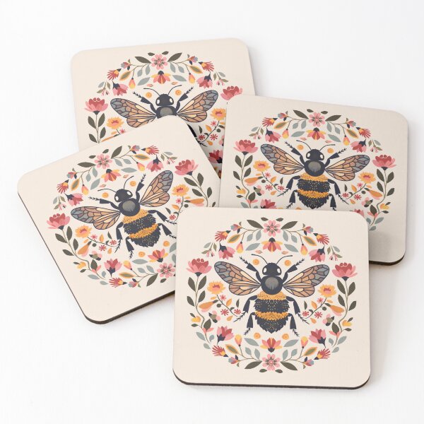 Item preview, Scandinavian Folk Art, Bee With Flowers designed and sold by xiao xuans.