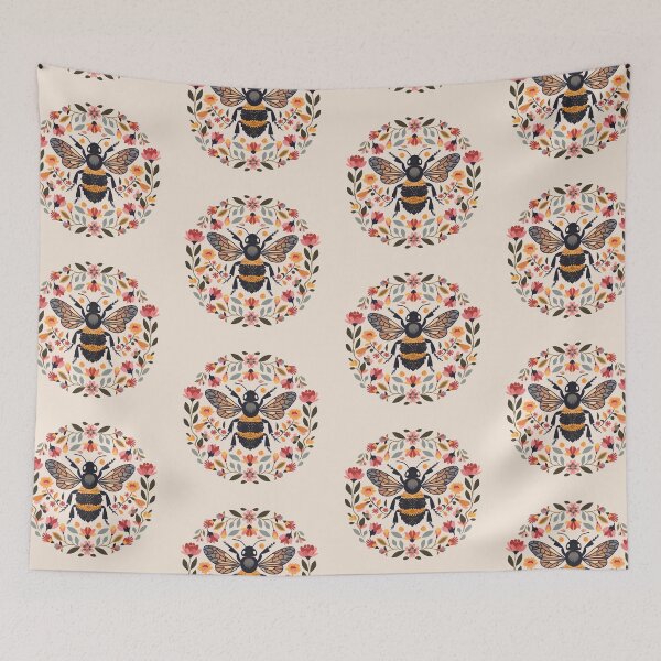 Item preview, Scandinavian Folk Art, Bee With Flowers designed and sold by xiao xuans.