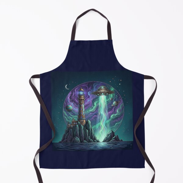 Item preview, Cosmic Lighthouse – UFO Surreal Fantasy Design designed and sold by Dogandesighn.