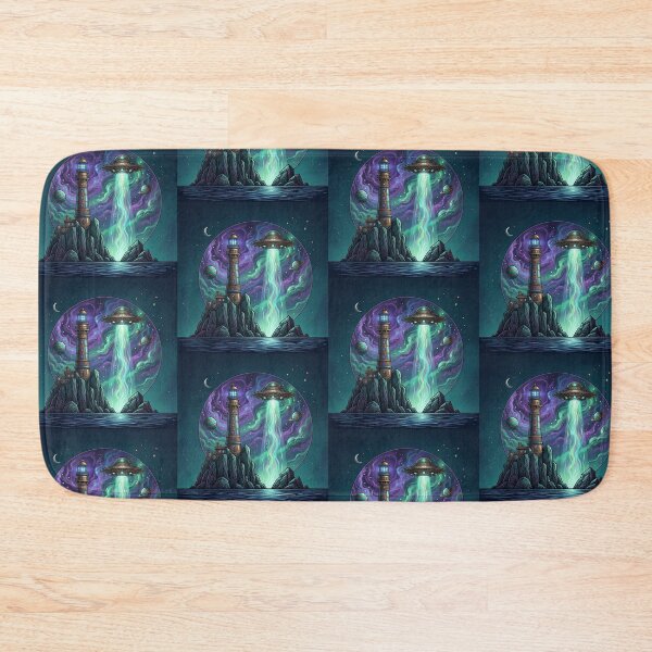 Item preview, Cosmic Lighthouse – UFO Surreal Fantasy Design designed and sold by Dogandesighn.