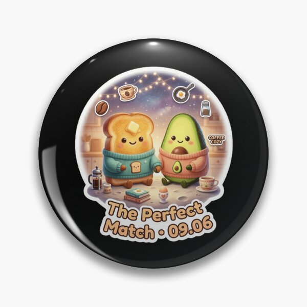 Item preview, The Perfect Match – Cute Avocado & Toast Couple Cozy Breakfast Illustration designed and sold by MartBook.