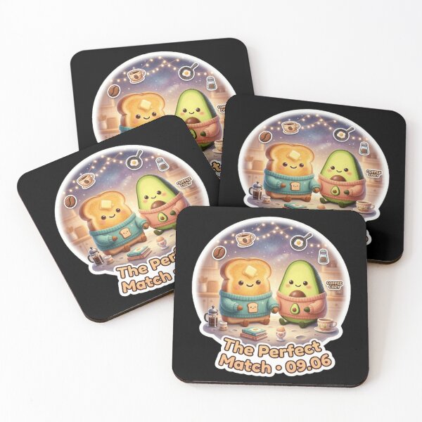 Item preview, The Perfect Match – Cute Avocado & Toast Couple Cozy Breakfast Illustration designed and sold by MartBook.