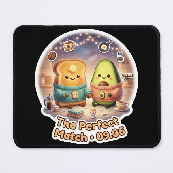 Item preview, The Perfect Match – Cute Avocado & Toast Couple Cozy Breakfast Illustration designed and sold by MartBook.
