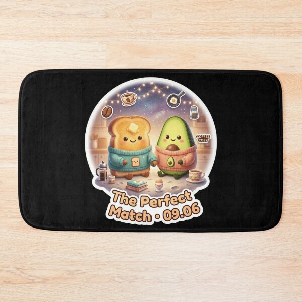 Item preview, The Perfect Match – Cute Avocado & Toast Couple Cozy Breakfast Illustration designed and sold by MartBook.