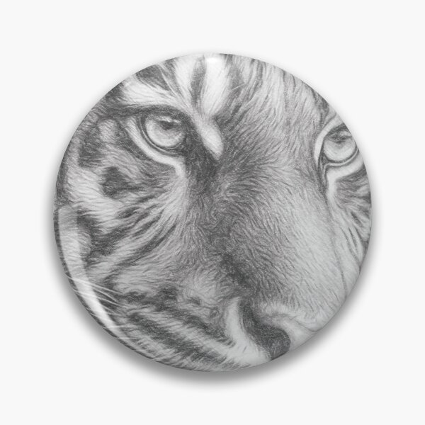 Item preview, Majestic Tiger Black and White Pencil Sketch | Realistic Wildlife Portrait Art designed and sold by Leon Woods Pencil Art.