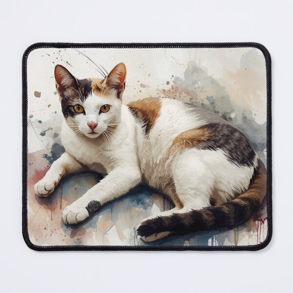 Item preview, Charming Calico Cat Watercolor Art Print designed and sold by Paolo-Bandal.
