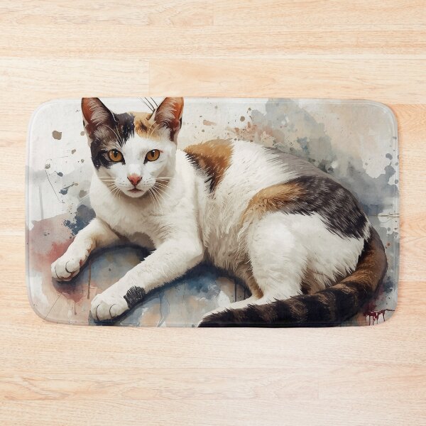Item preview, Charming Calico Cat Watercolor Art Print designed and sold by Paolo-Bandal.