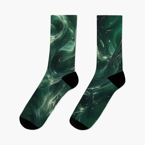 Item preview, Ethereal Liquid Fusion – Emerald Stream Abstract designed and sold by dahliyagh.