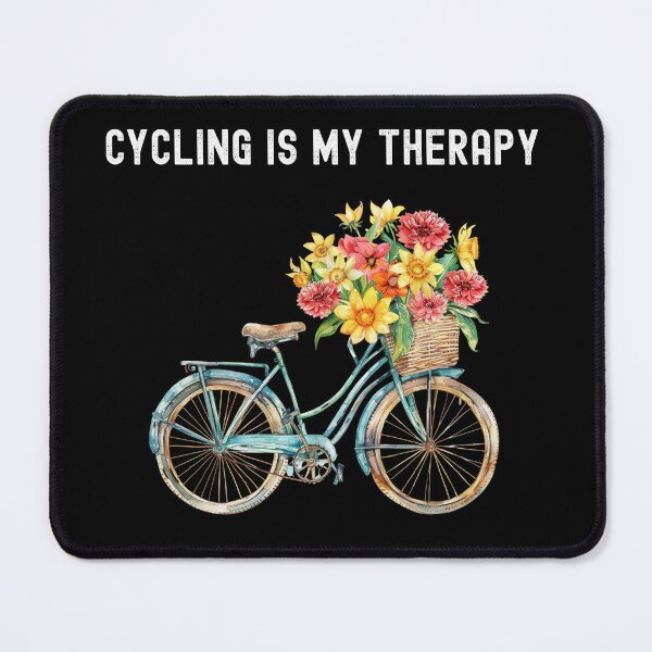 Item preview, Cycling Is My Therapy – Vintage Floral Bicycle Design designed and sold by MargaretaArt.