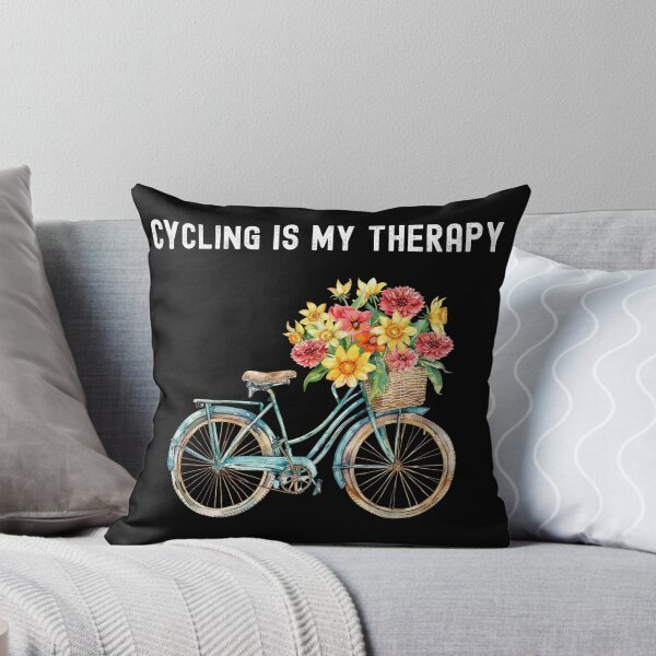 Item preview, Cycling Is My Therapy – Vintage Floral Bicycle Design  designed and sold by MargaretaArt.
