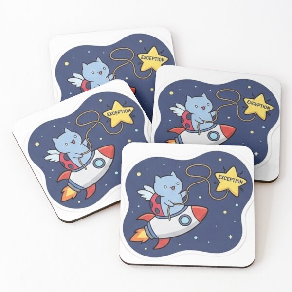 Item preview, Funny Programmer Gift Exception Caught Cat Rocket Space  Kawaii Try Catch Developer Humor Shirt Coder Gift designed and sold by Dev Mode.