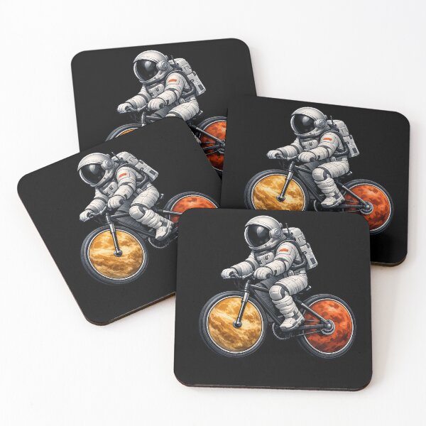 Item preview, Astronaut Riding Space Bicycle with Venus and Mars Wheels designed and sold by builtforyou.