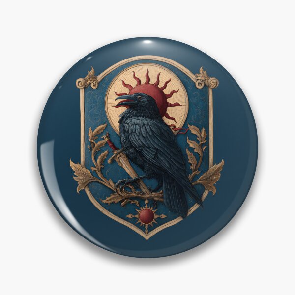 Item preview, Medieval Sun Sword Black Ancient Raven Glod Blue Emblem designed and sold by GrinGalore.