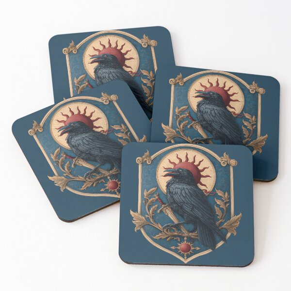 Item preview, Medieval Sun Sword Black Ancient Raven Glod Blue Emblem designed and sold by GrinGalore.